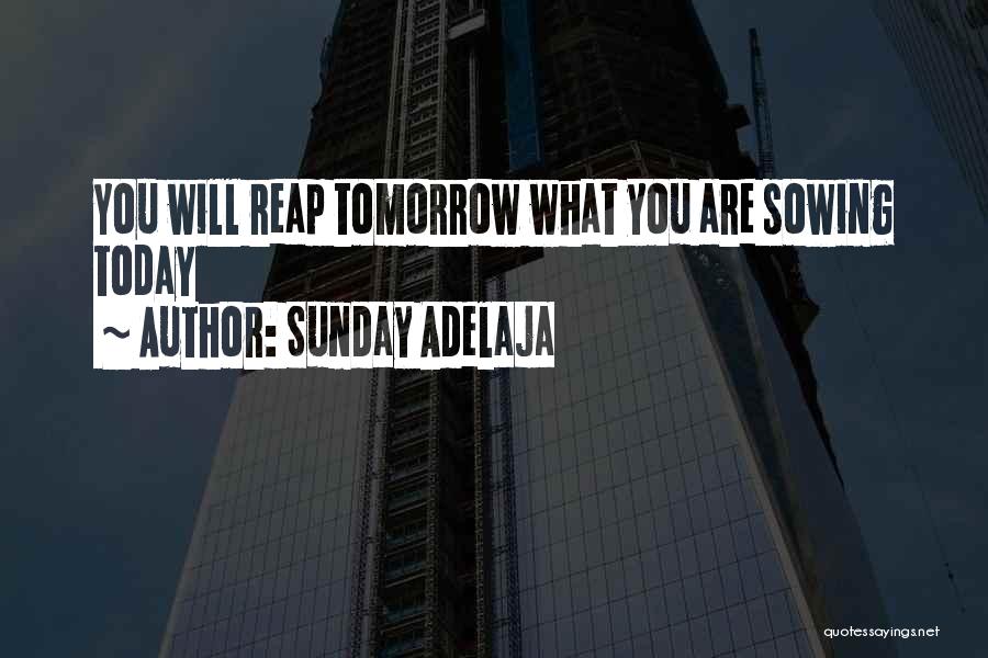 Sunday Adelaja Quotes: You Will Reap Tomorrow What You Are Sowing Today