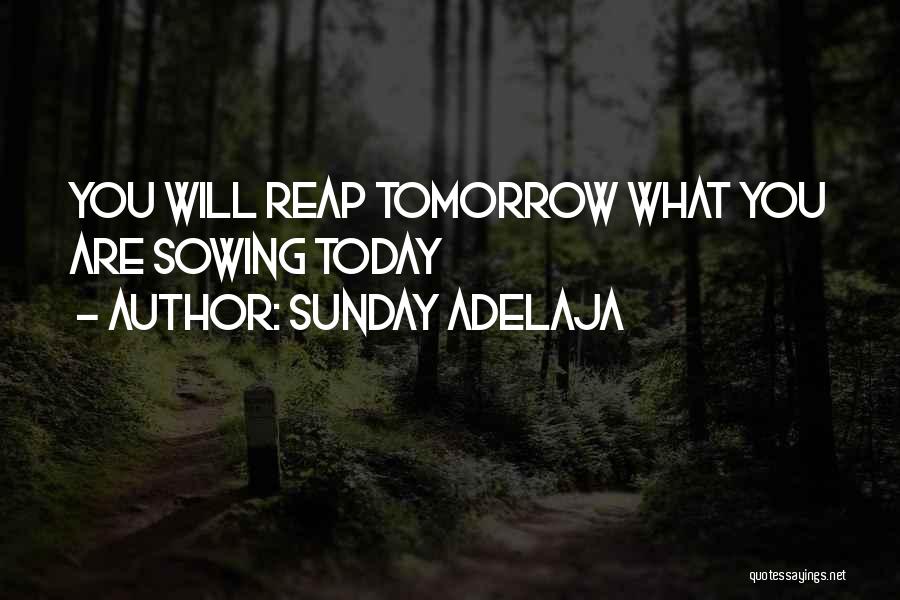 Sunday Adelaja Quotes: You Will Reap Tomorrow What You Are Sowing Today