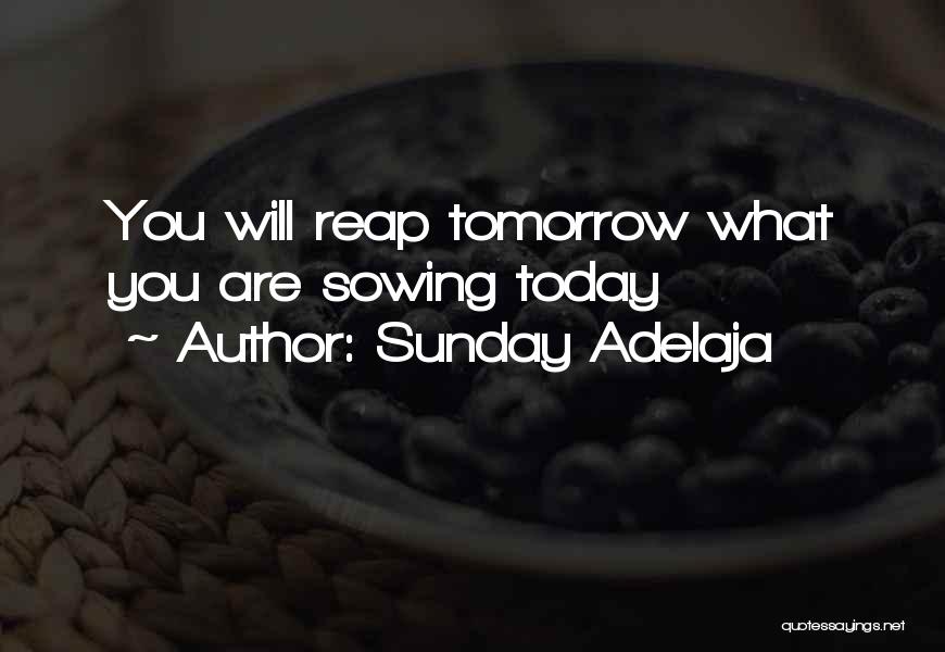 Sunday Adelaja Quotes: You Will Reap Tomorrow What You Are Sowing Today