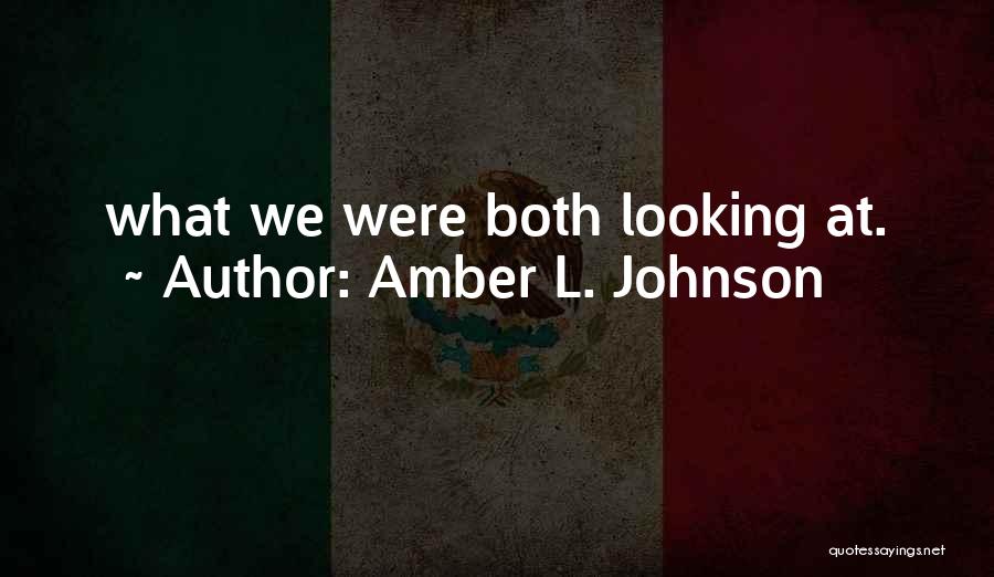 Amber L. Johnson Quotes: What We Were Both Looking At.