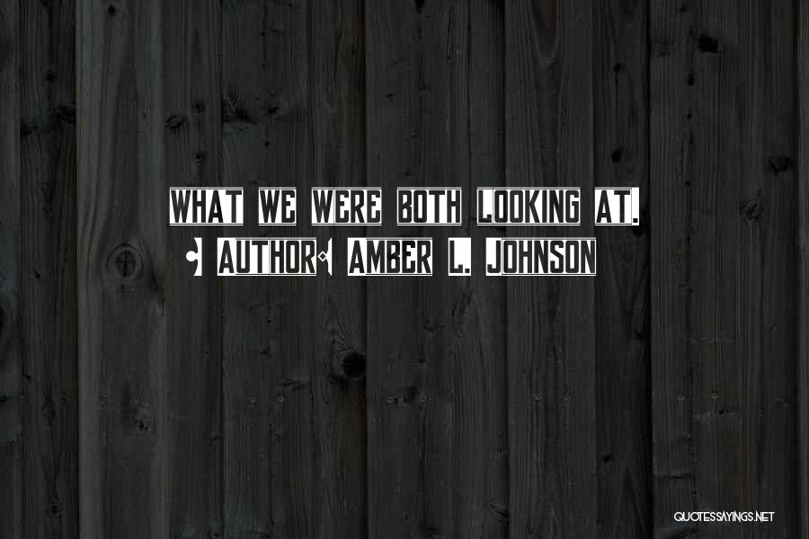 Amber L. Johnson Quotes: What We Were Both Looking At.