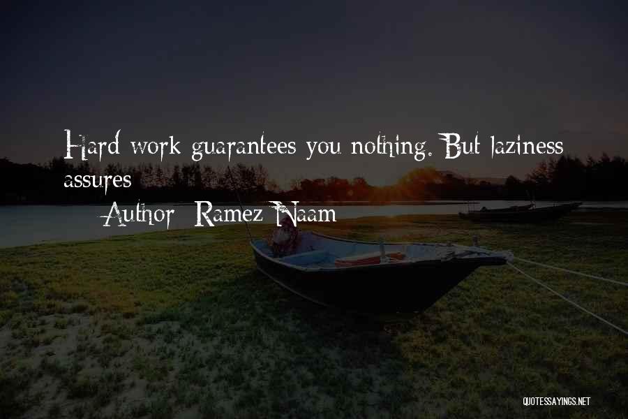 Ramez Naam Quotes: Hard Work Guarantees You Nothing. But Laziness Assures