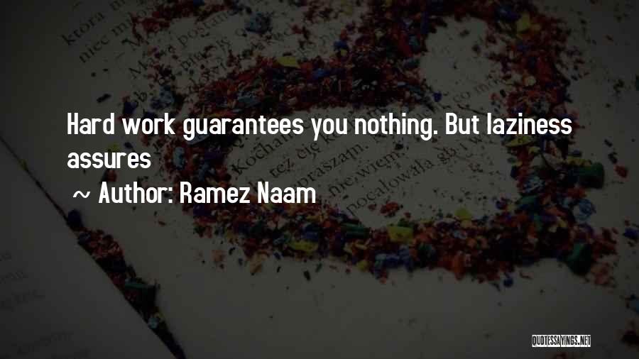 Ramez Naam Quotes: Hard Work Guarantees You Nothing. But Laziness Assures