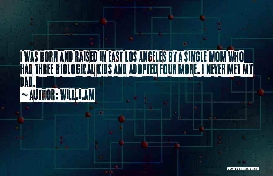 Will.i.am Quotes: I Was Born And Raised In East Los Angeles By A Single Mom Who Had Three Biological Kids And Adopted