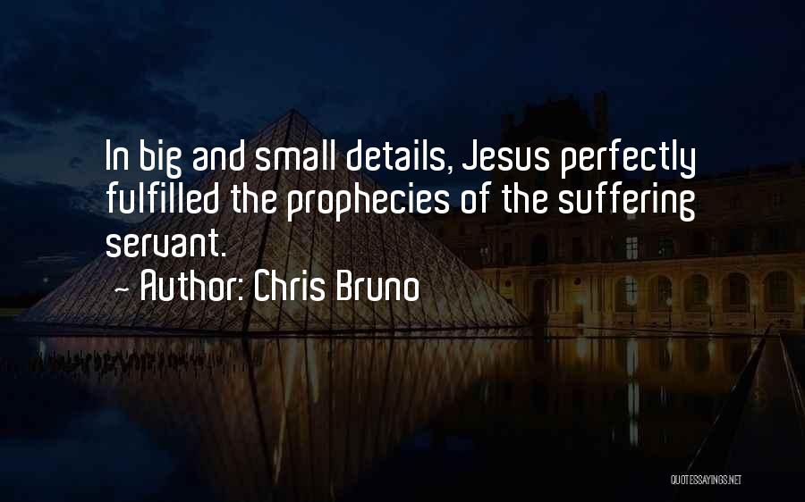 Chris Bruno Quotes: In Big And Small Details, Jesus Perfectly Fulfilled The Prophecies Of The Suffering Servant.