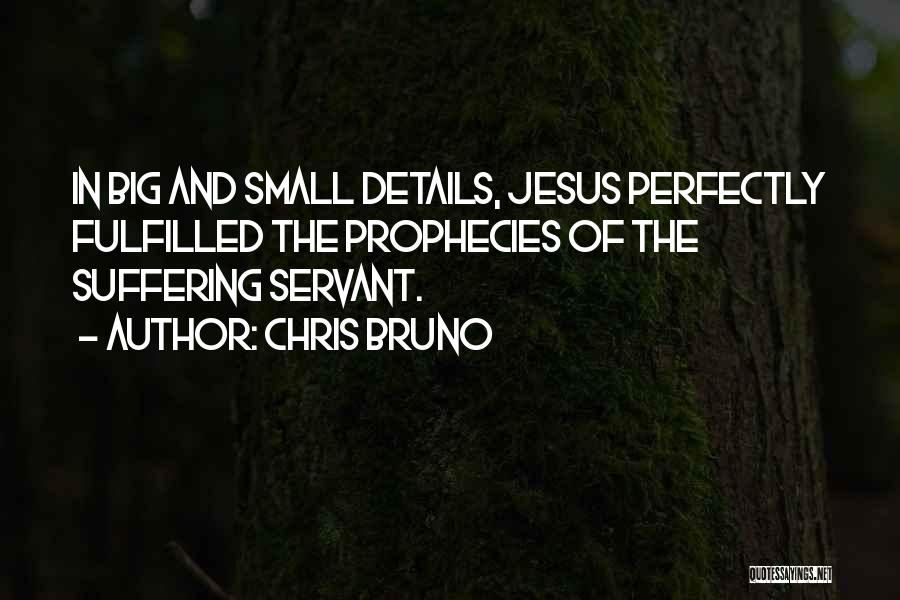 Chris Bruno Quotes: In Big And Small Details, Jesus Perfectly Fulfilled The Prophecies Of The Suffering Servant.