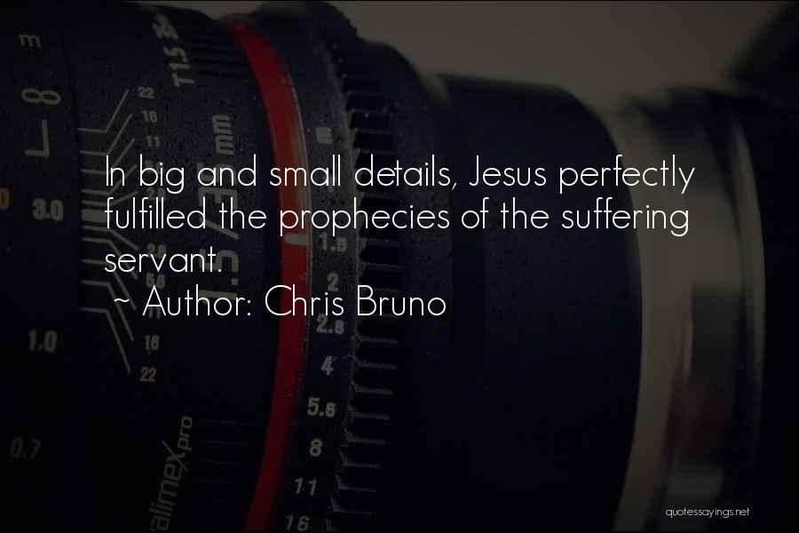 Chris Bruno Quotes: In Big And Small Details, Jesus Perfectly Fulfilled The Prophecies Of The Suffering Servant.
