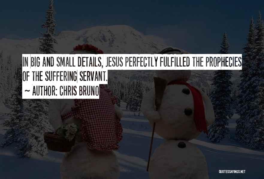 Chris Bruno Quotes: In Big And Small Details, Jesus Perfectly Fulfilled The Prophecies Of The Suffering Servant.