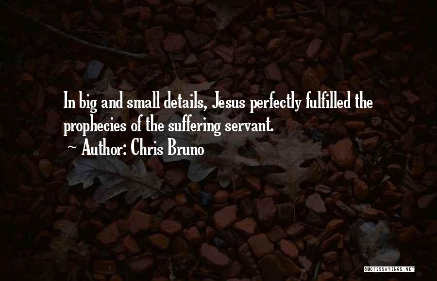 Chris Bruno Quotes: In Big And Small Details, Jesus Perfectly Fulfilled The Prophecies Of The Suffering Servant.