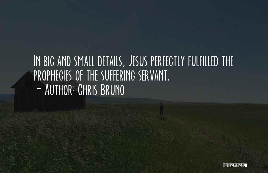 Chris Bruno Quotes: In Big And Small Details, Jesus Perfectly Fulfilled The Prophecies Of The Suffering Servant.