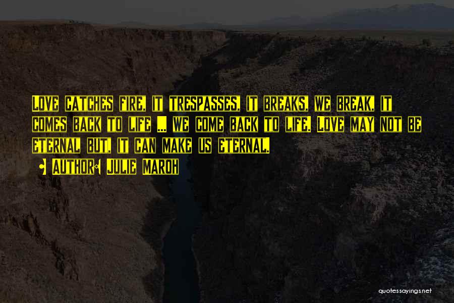 Julie Maroh Quotes: Love Catches Fire, It Trespasses, It Breaks, We Break, It Comes Back To Life ... We Come Back To Life.