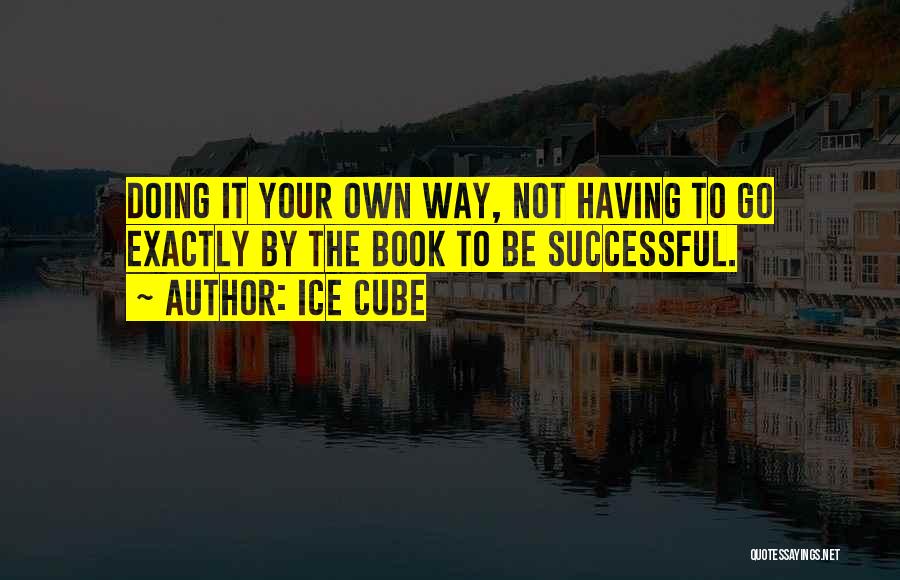 Ice Cube Quotes: Doing It Your Own Way, Not Having To Go Exactly By The Book To Be Successful.
