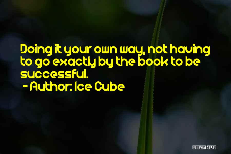 Ice Cube Quotes: Doing It Your Own Way, Not Having To Go Exactly By The Book To Be Successful.