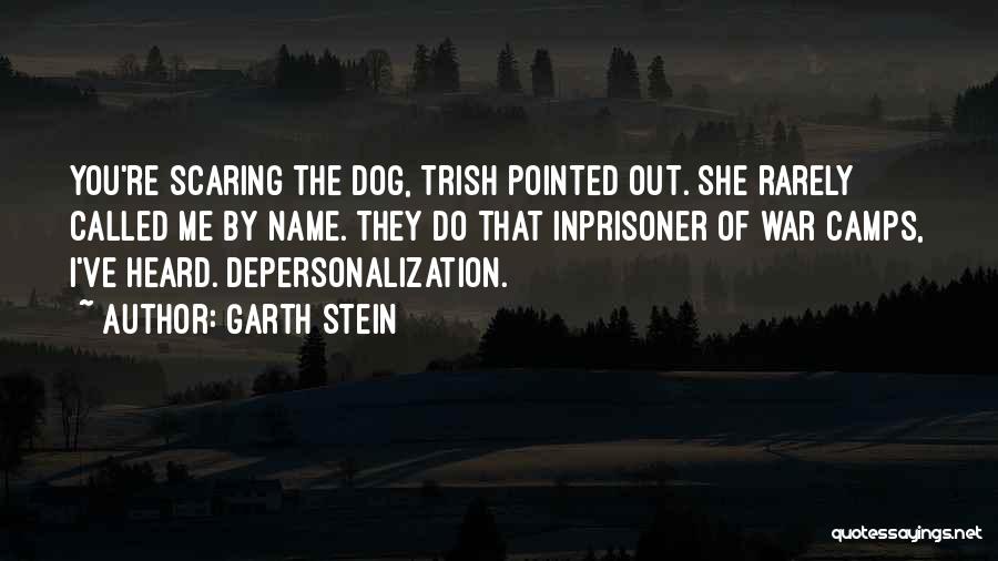 Garth Stein Quotes: You're Scaring The Dog, Trish Pointed Out. She Rarely Called Me By Name. They Do That Inprisoner Of War Camps,