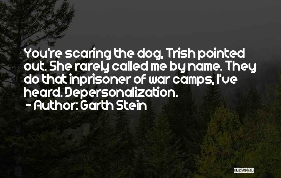 Garth Stein Quotes: You're Scaring The Dog, Trish Pointed Out. She Rarely Called Me By Name. They Do That Inprisoner Of War Camps,