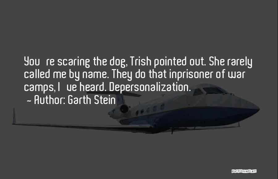 Garth Stein Quotes: You're Scaring The Dog, Trish Pointed Out. She Rarely Called Me By Name. They Do That Inprisoner Of War Camps,