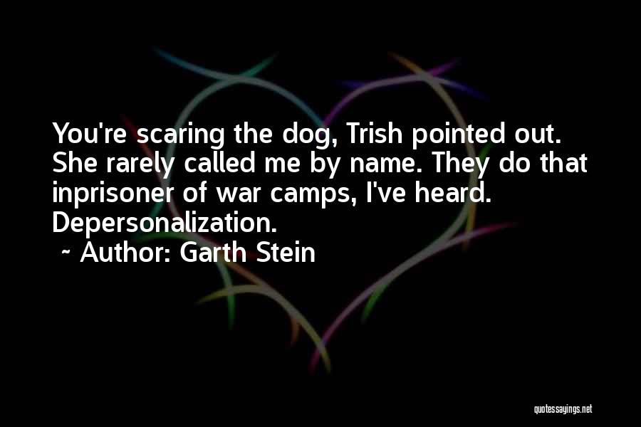 Garth Stein Quotes: You're Scaring The Dog, Trish Pointed Out. She Rarely Called Me By Name. They Do That Inprisoner Of War Camps,