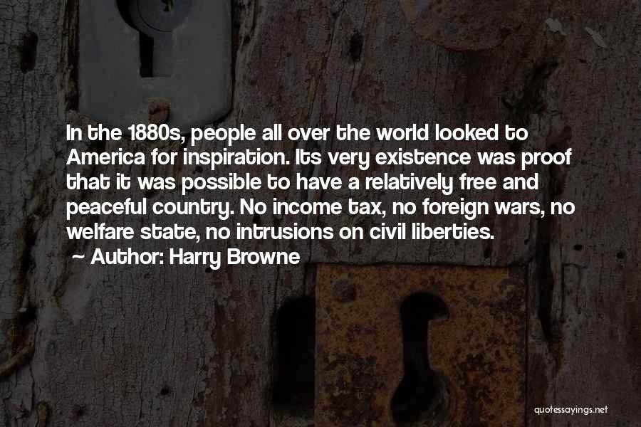 Harry Browne Quotes: In The 1880s, People All Over The World Looked To America For Inspiration. Its Very Existence Was Proof That It