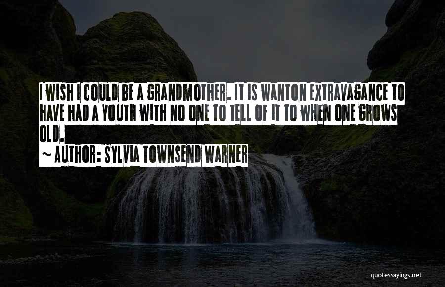Sylvia Townsend Warner Quotes: I Wish I Could Be A Grandmother. It Is Wanton Extravagance To Have Had A Youth With No One To