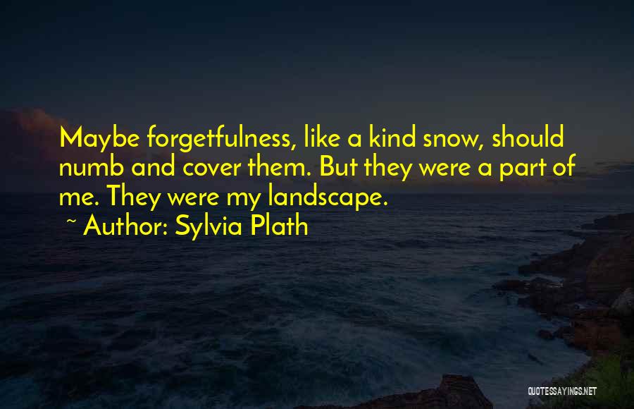 Sylvia Plath Quotes: Maybe Forgetfulness, Like A Kind Snow, Should Numb And Cover Them. But They Were A Part Of Me. They Were