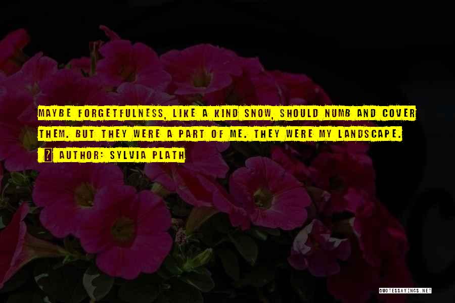 Sylvia Plath Quotes: Maybe Forgetfulness, Like A Kind Snow, Should Numb And Cover Them. But They Were A Part Of Me. They Were