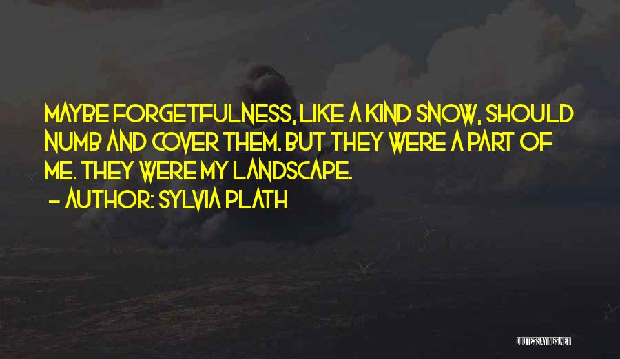 Sylvia Plath Quotes: Maybe Forgetfulness, Like A Kind Snow, Should Numb And Cover Them. But They Were A Part Of Me. They Were