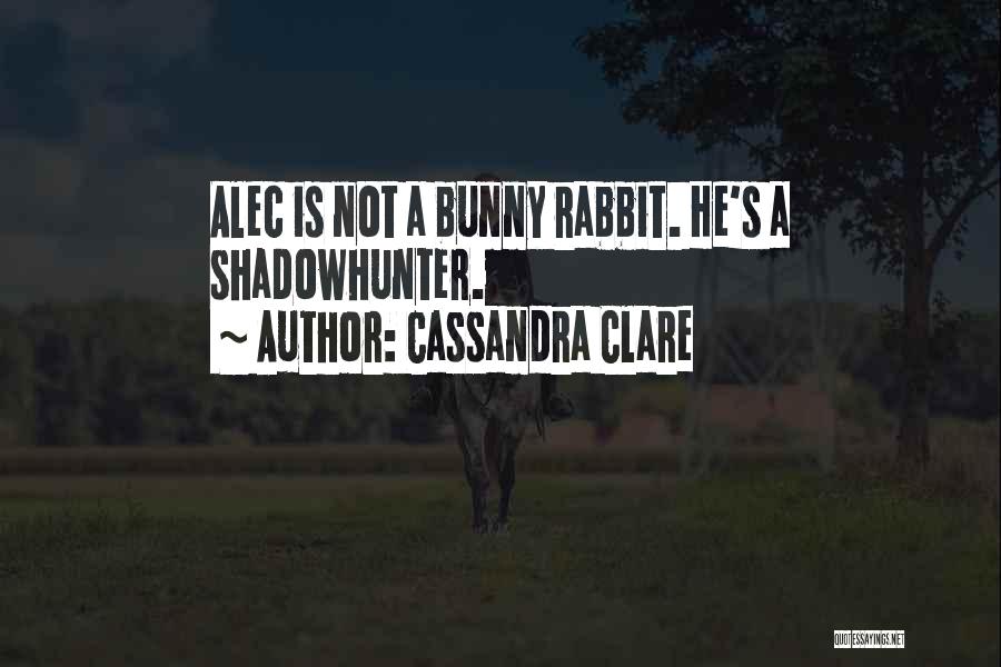 Cassandra Clare Quotes: Alec Is Not A Bunny Rabbit. He's A Shadowhunter.