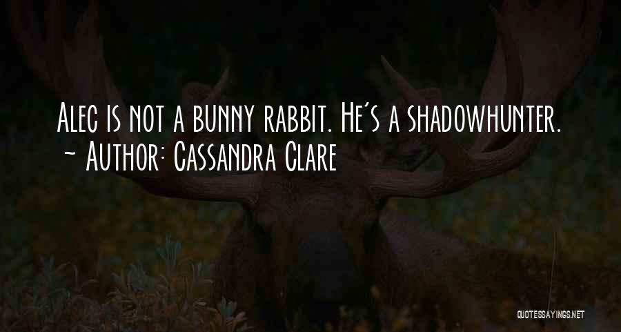 Cassandra Clare Quotes: Alec Is Not A Bunny Rabbit. He's A Shadowhunter.