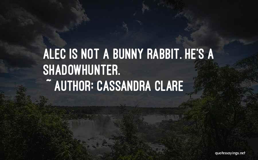 Cassandra Clare Quotes: Alec Is Not A Bunny Rabbit. He's A Shadowhunter.