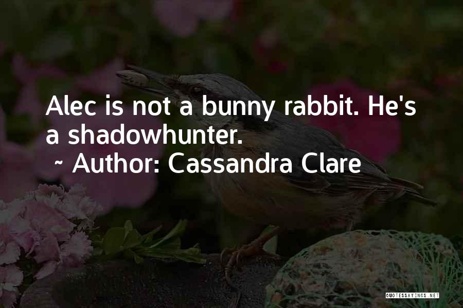 Cassandra Clare Quotes: Alec Is Not A Bunny Rabbit. He's A Shadowhunter.