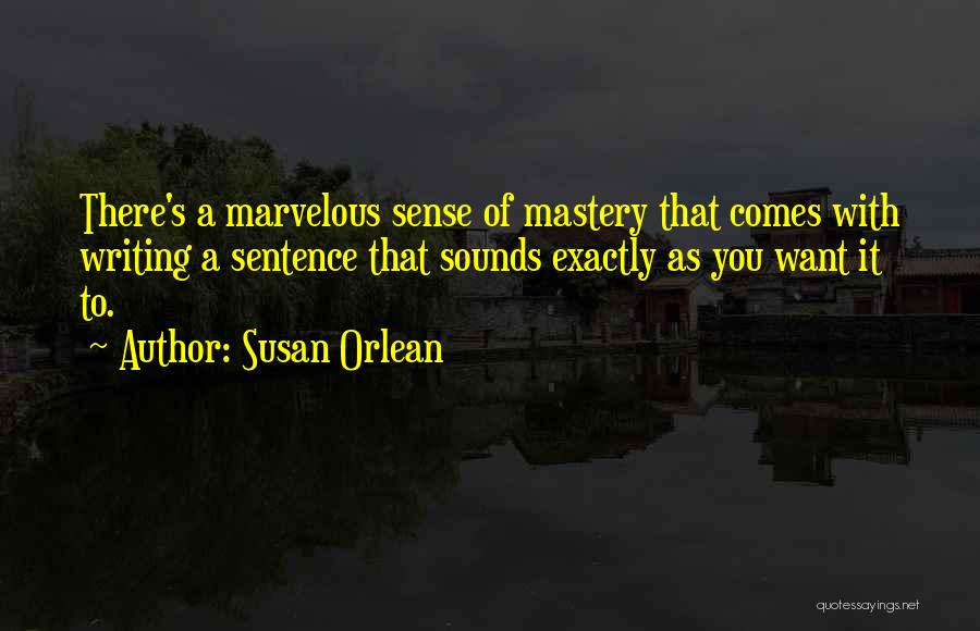 Susan Orlean Quotes: There's A Marvelous Sense Of Mastery That Comes With Writing A Sentence That Sounds Exactly As You Want It To.