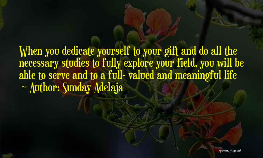 Sunday Adelaja Quotes: When You Dedicate Yourself To Your Gift And Do All The Necessary Studies To Fully Explore Your Field, You Will