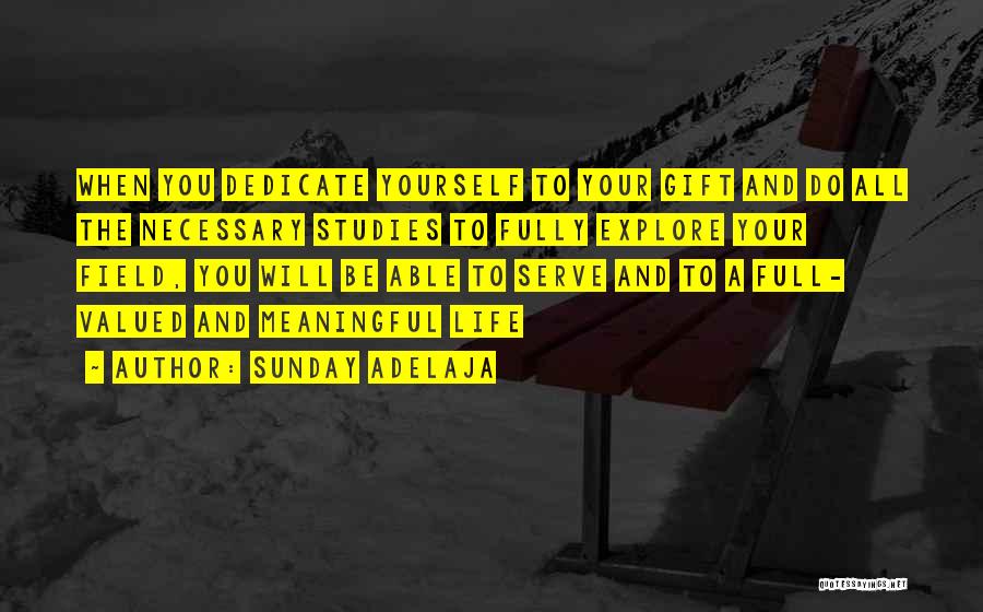 Sunday Adelaja Quotes: When You Dedicate Yourself To Your Gift And Do All The Necessary Studies To Fully Explore Your Field, You Will