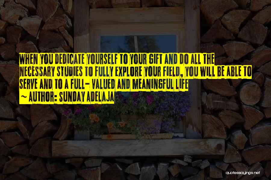 Sunday Adelaja Quotes: When You Dedicate Yourself To Your Gift And Do All The Necessary Studies To Fully Explore Your Field, You Will