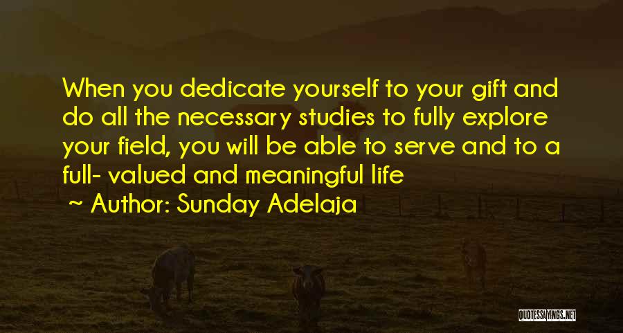 Sunday Adelaja Quotes: When You Dedicate Yourself To Your Gift And Do All The Necessary Studies To Fully Explore Your Field, You Will