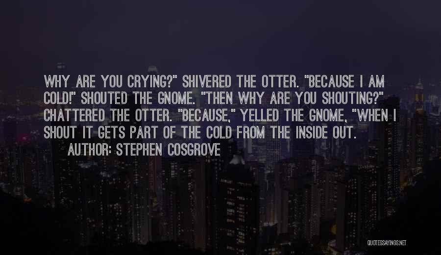 Stephen Cosgrove Quotes: Why Are You Crying? Shivered The Otter. Because I Am Cold! Shouted The Gnome. Then Why Are You Shouting? Chattered