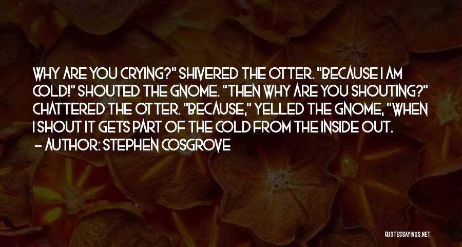 Stephen Cosgrove Quotes: Why Are You Crying? Shivered The Otter. Because I Am Cold! Shouted The Gnome. Then Why Are You Shouting? Chattered