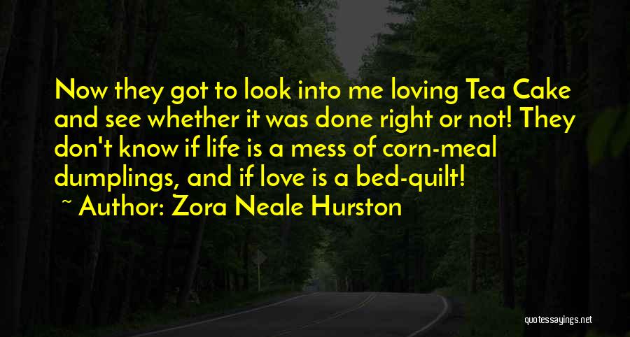 Zora Neale Hurston Quotes: Now They Got To Look Into Me Loving Tea Cake And See Whether It Was Done Right Or Not! They