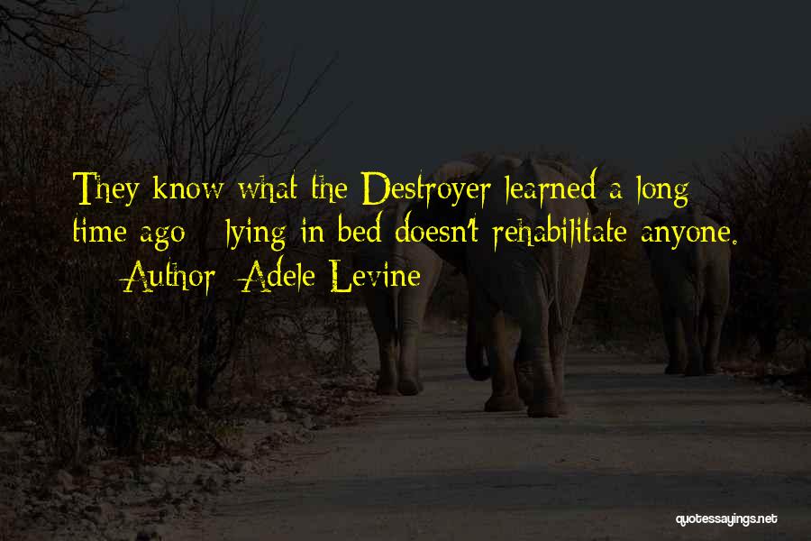 Adele Levine Quotes: They Know What The Destroyer Learned A Long Time Ago - Lying In Bed Doesn't Rehabilitate Anyone.