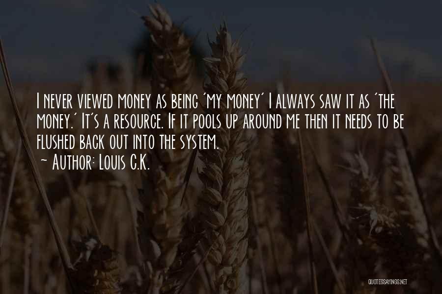 Louis C.K. Quotes: I Never Viewed Money As Being 'my Money' I Always Saw It As 'the Money.' It's A Resource. If It