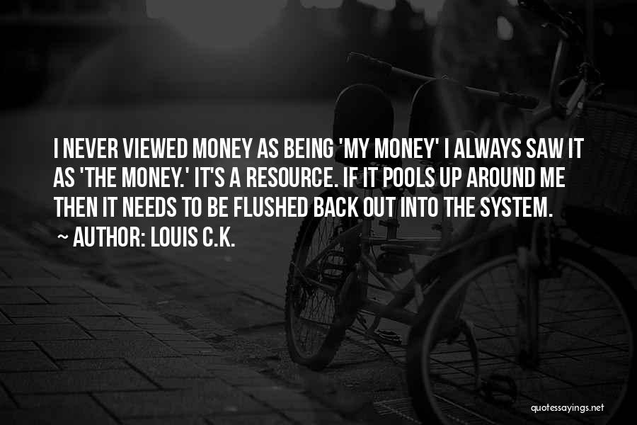 Louis C.K. Quotes: I Never Viewed Money As Being 'my Money' I Always Saw It As 'the Money.' It's A Resource. If It