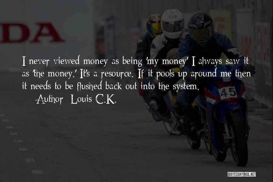 Louis C.K. Quotes: I Never Viewed Money As Being 'my Money' I Always Saw It As 'the Money.' It's A Resource. If It