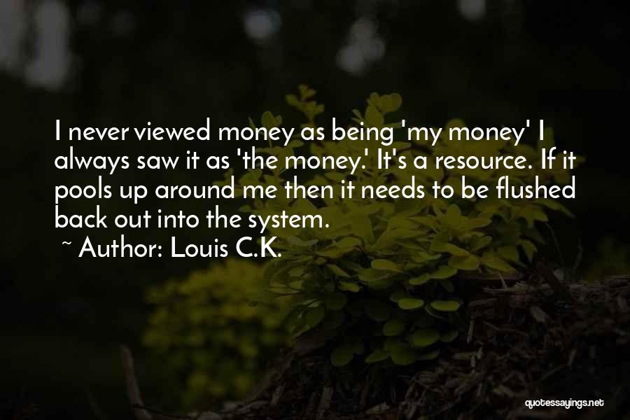 Louis C.K. Quotes: I Never Viewed Money As Being 'my Money' I Always Saw It As 'the Money.' It's A Resource. If It