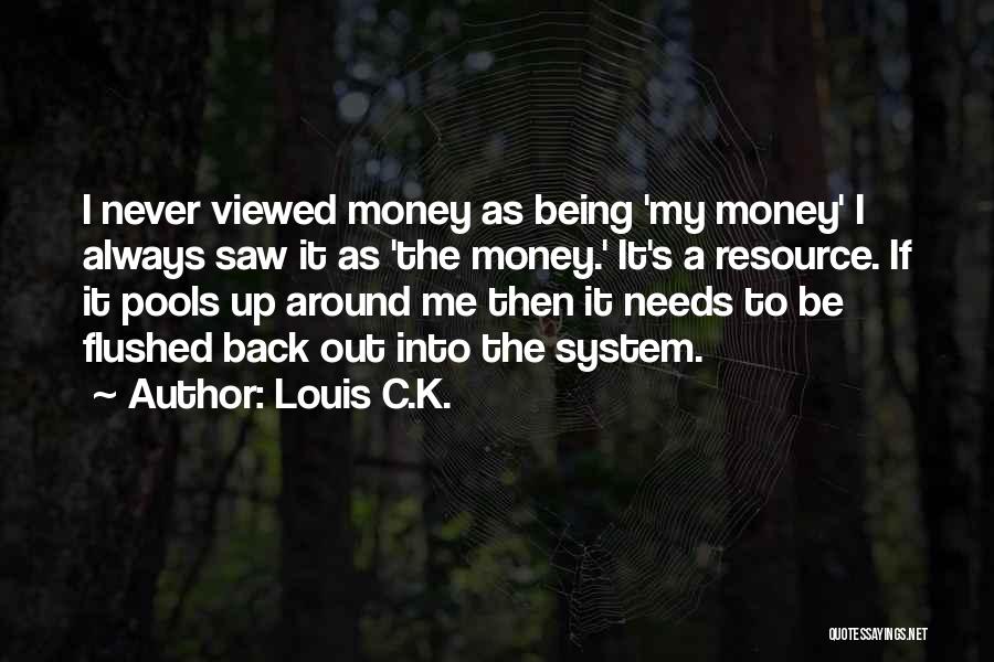 Louis C.K. Quotes: I Never Viewed Money As Being 'my Money' I Always Saw It As 'the Money.' It's A Resource. If It