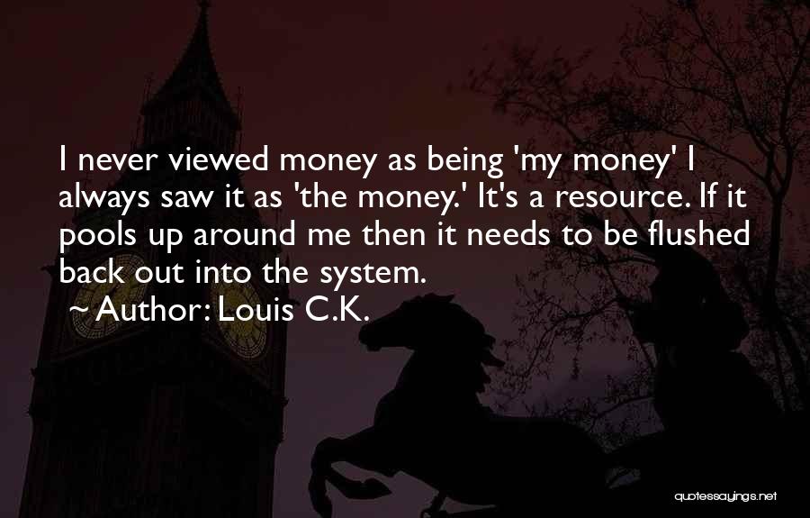 Louis C.K. Quotes: I Never Viewed Money As Being 'my Money' I Always Saw It As 'the Money.' It's A Resource. If It