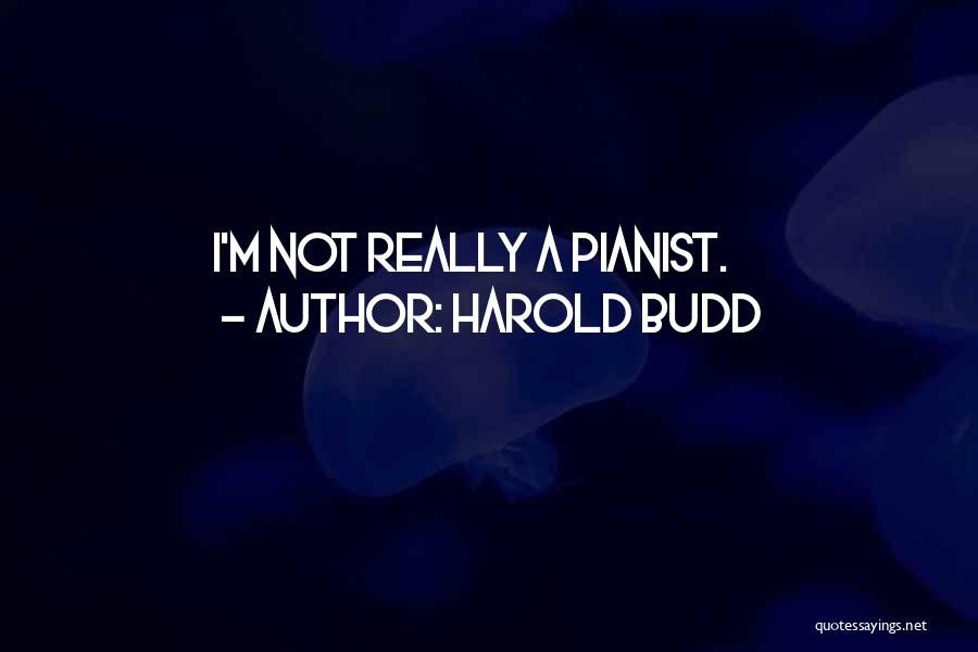 Harold Budd Quotes: I'm Not Really A Pianist.