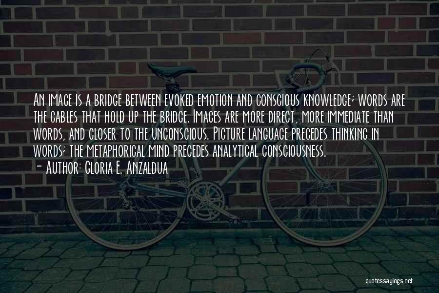 Gloria E. Anzaldua Quotes: An Image Is A Bridge Between Evoked Emotion And Conscious Knowledge; Words Are The Cables That Hold Up The Bridge.