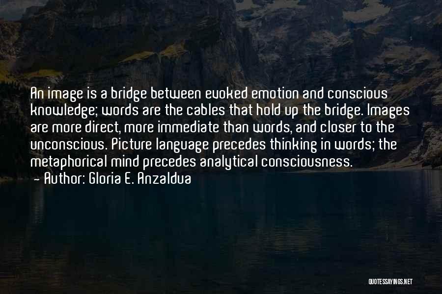 Gloria E. Anzaldua Quotes: An Image Is A Bridge Between Evoked Emotion And Conscious Knowledge; Words Are The Cables That Hold Up The Bridge.