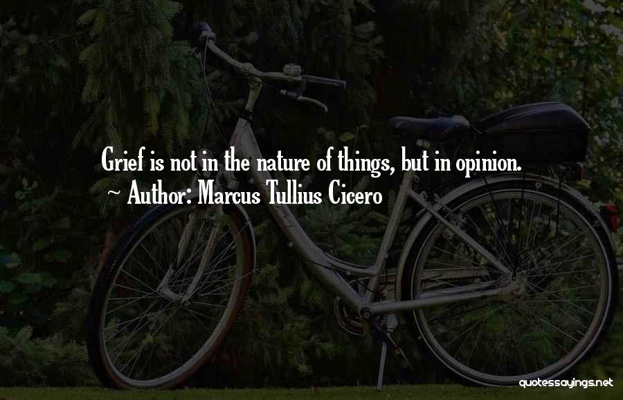 Marcus Tullius Cicero Quotes: Grief Is Not In The Nature Of Things, But In Opinion.