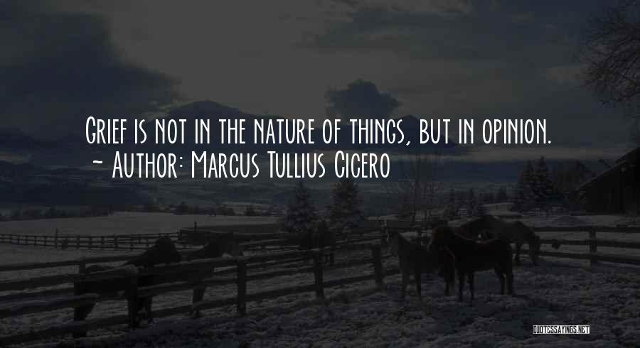 Marcus Tullius Cicero Quotes: Grief Is Not In The Nature Of Things, But In Opinion.